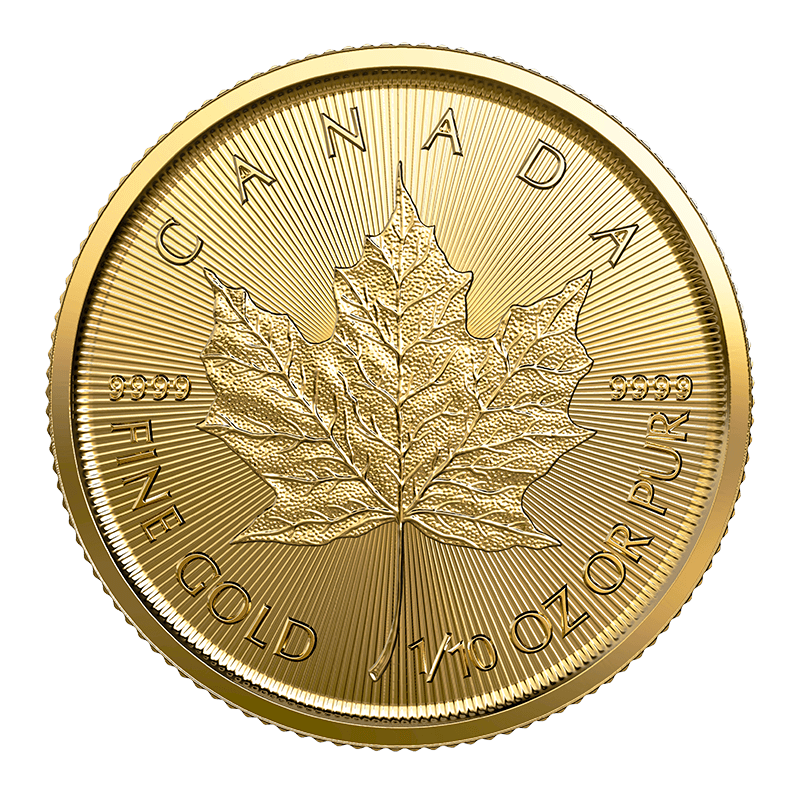 Image pour Pièce feuille d'érable en or de 1/10 once (2023) à partir de Métaux précieux TD